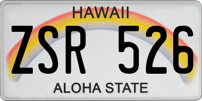 HI license plate ZSR526