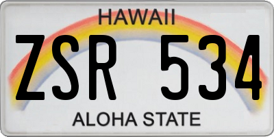 HI license plate ZSR534