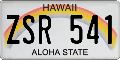 HI license plate ZSR541