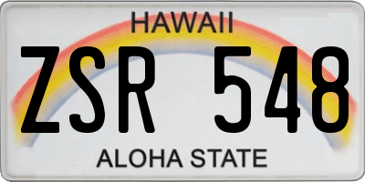 HI license plate ZSR548
