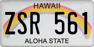 HI license plate ZSR561