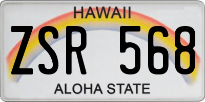 HI license plate ZSR568
