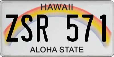 HI license plate ZSR571