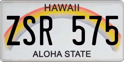 HI license plate ZSR575