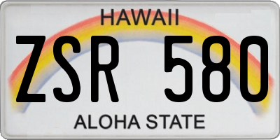 HI license plate ZSR580