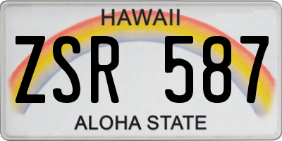 HI license plate ZSR587