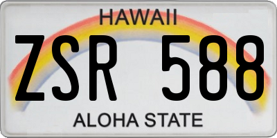 HI license plate ZSR588