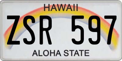 HI license plate ZSR597