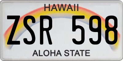 HI license plate ZSR598