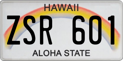 HI license plate ZSR601