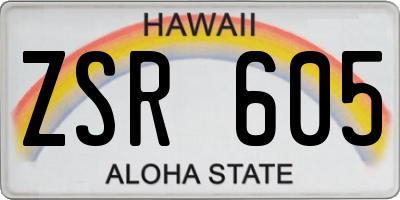 HI license plate ZSR605