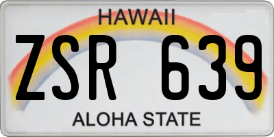 HI license plate ZSR639