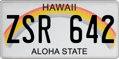 HI license plate ZSR642