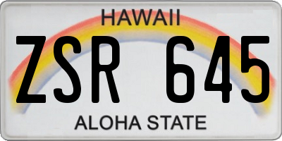 HI license plate ZSR645