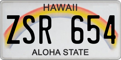 HI license plate ZSR654