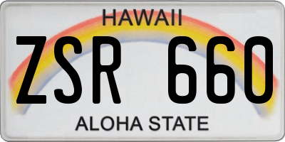 HI license plate ZSR660