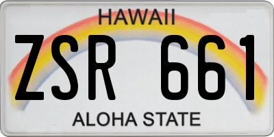 HI license plate ZSR661