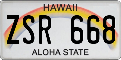 HI license plate ZSR668