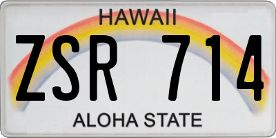 HI license plate ZSR714