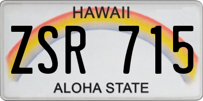 HI license plate ZSR715