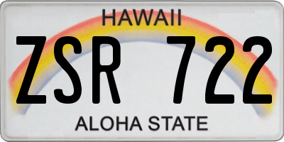 HI license plate ZSR722