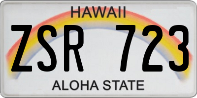 HI license plate ZSR723