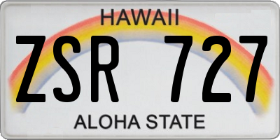 HI license plate ZSR727