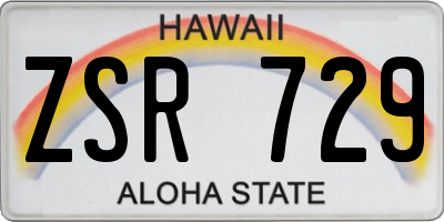 HI license plate ZSR729