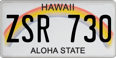 HI license plate ZSR730