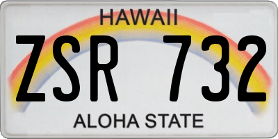 HI license plate ZSR732