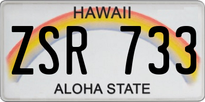 HI license plate ZSR733
