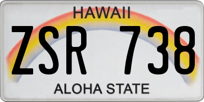 HI license plate ZSR738