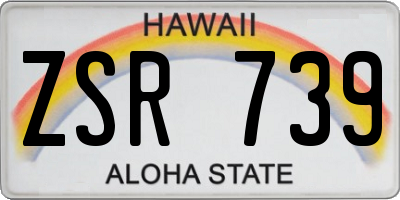 HI license plate ZSR739
