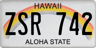 HI license plate ZSR742