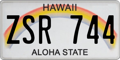 HI license plate ZSR744