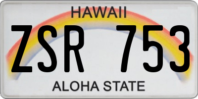 HI license plate ZSR753