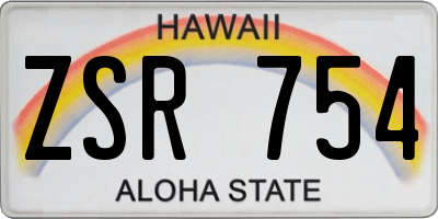 HI license plate ZSR754