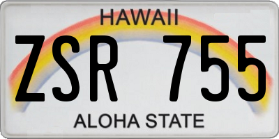 HI license plate ZSR755