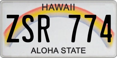 HI license plate ZSR774