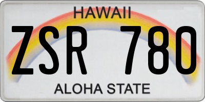 HI license plate ZSR780