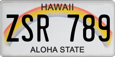HI license plate ZSR789