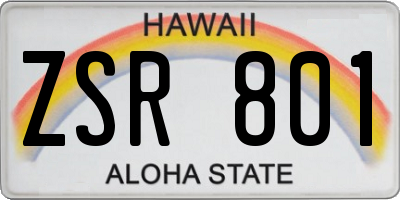 HI license plate ZSR801