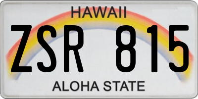HI license plate ZSR815