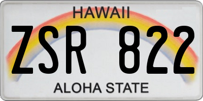 HI license plate ZSR822