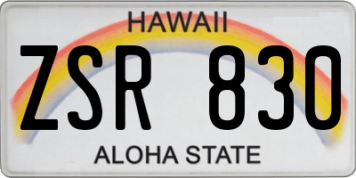 HI license plate ZSR830