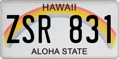 HI license plate ZSR831