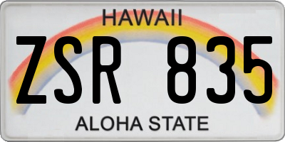 HI license plate ZSR835