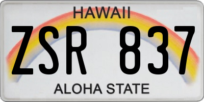 HI license plate ZSR837