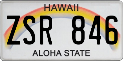 HI license plate ZSR846