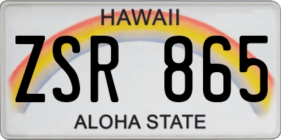 HI license plate ZSR865